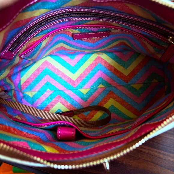 Dooney & Bourke Bone Color Turn Lock Key Shoulder Purse Hobo Leather Bag - Picture 7 of 16